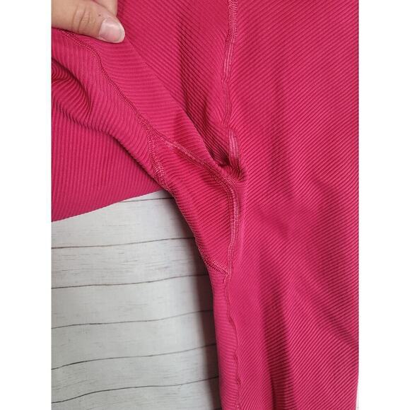 Free People Movement Pink Ribbed Leggings, sz Medium - Picture 4 of 13